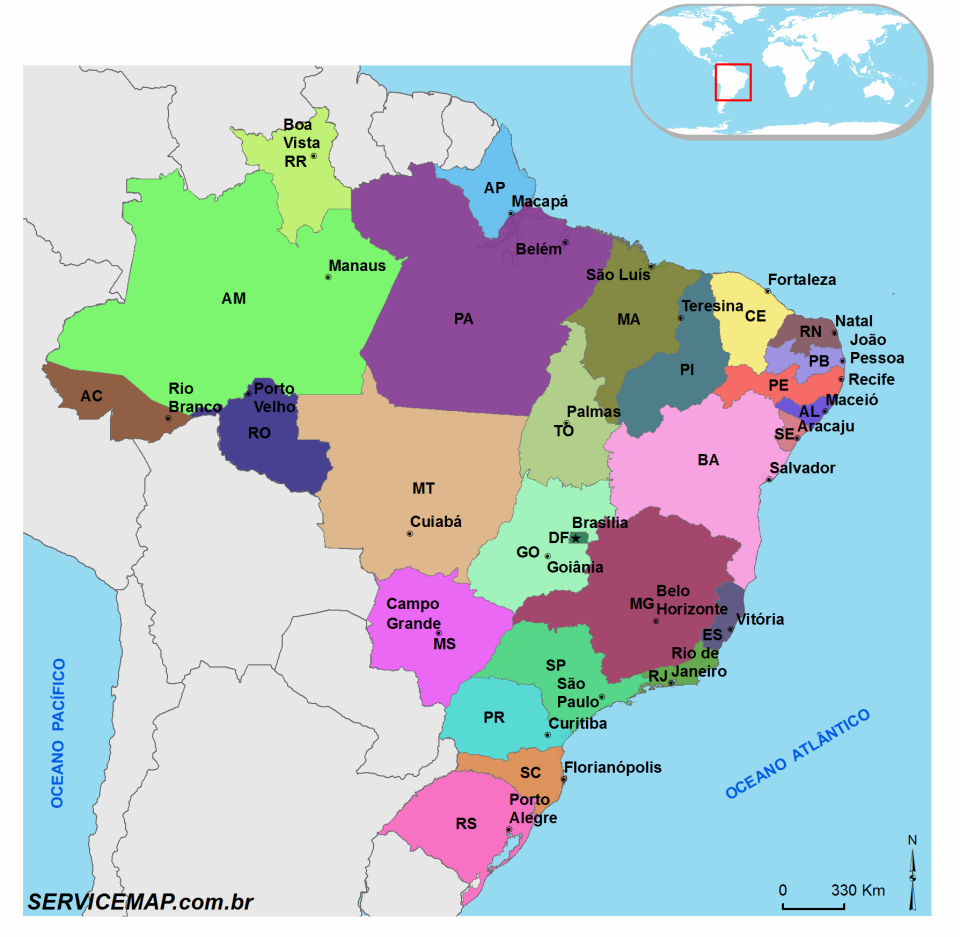 Coleção De Mapas Do Brasil Service Map 0753