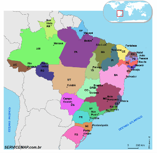 Mapa de estados brasileiros